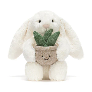 Jellycat Cream Bunny with Plant, photo 1 of 3