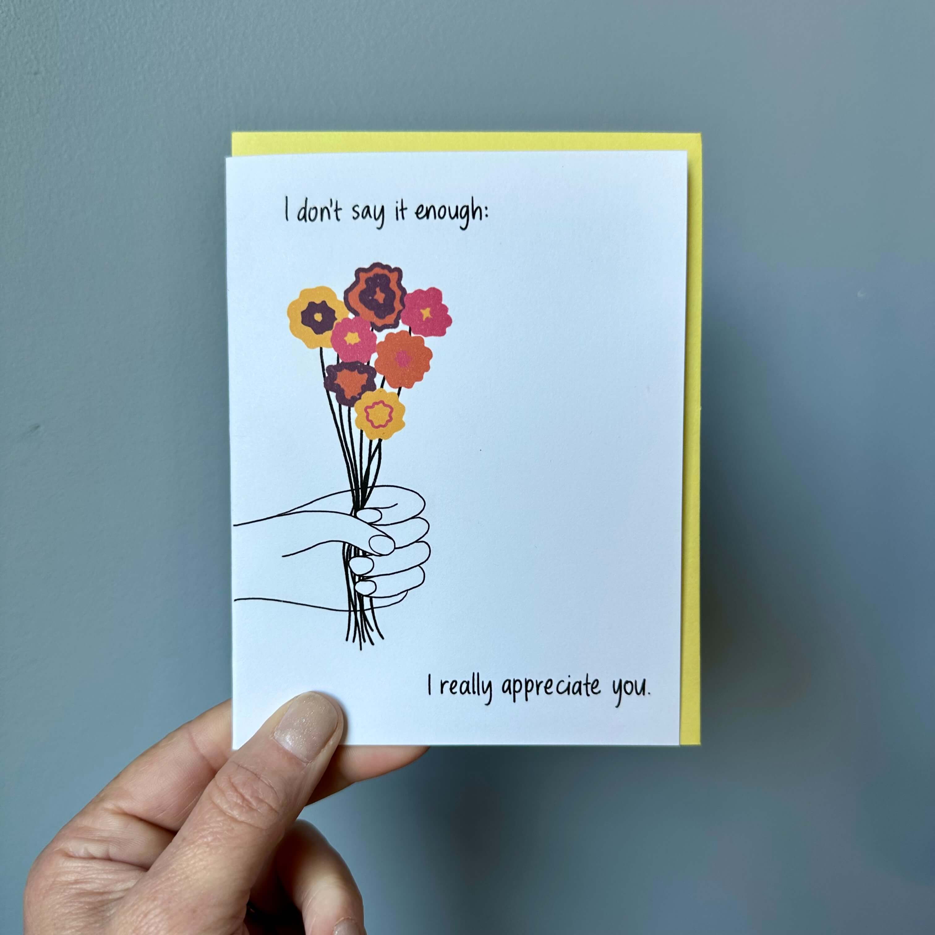 Flower Bouquet Appreciation & Thank You Card | A2, photo 2 of 2