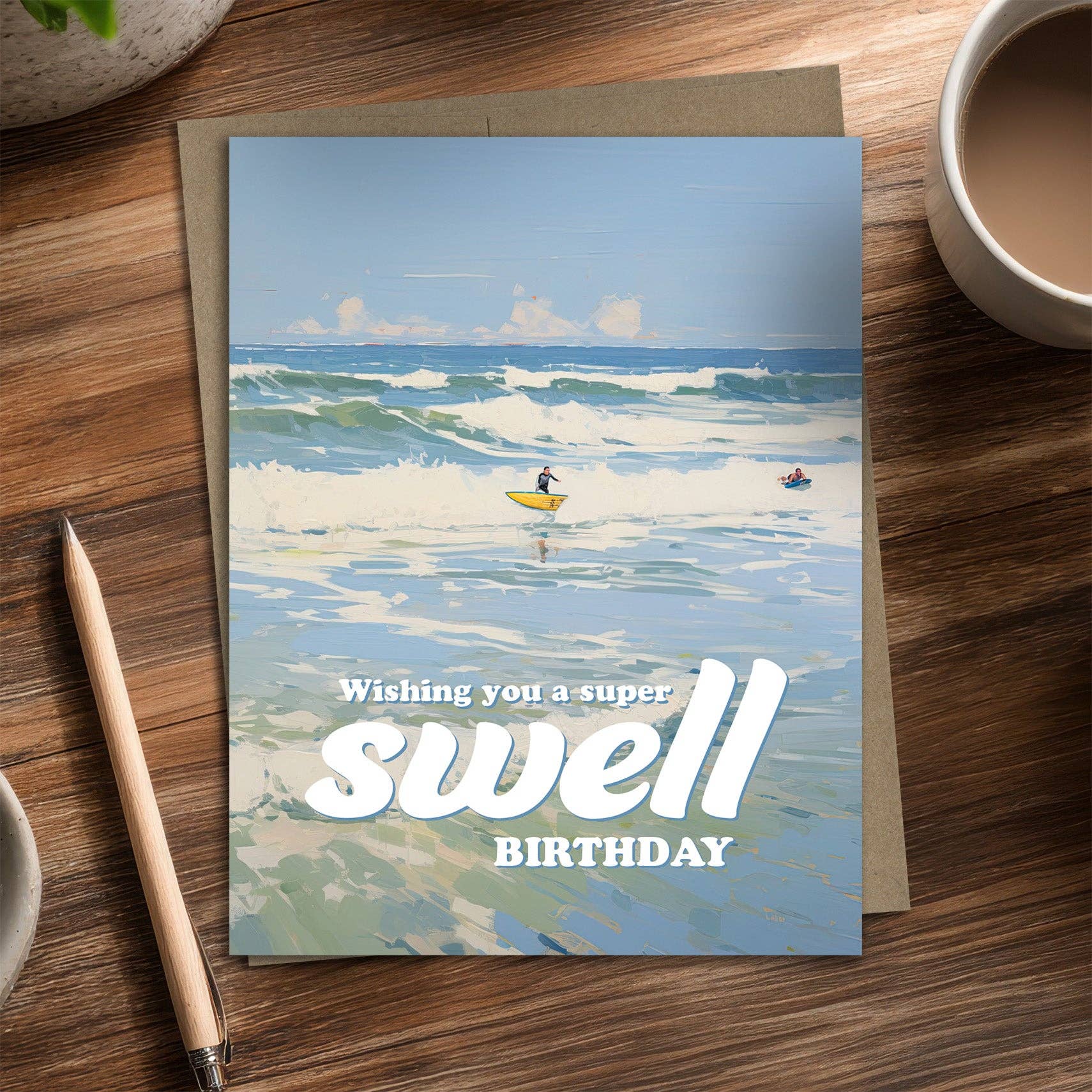 Waterknot Swell Birthday - Recycled Birthday Card, photo 3 of 3