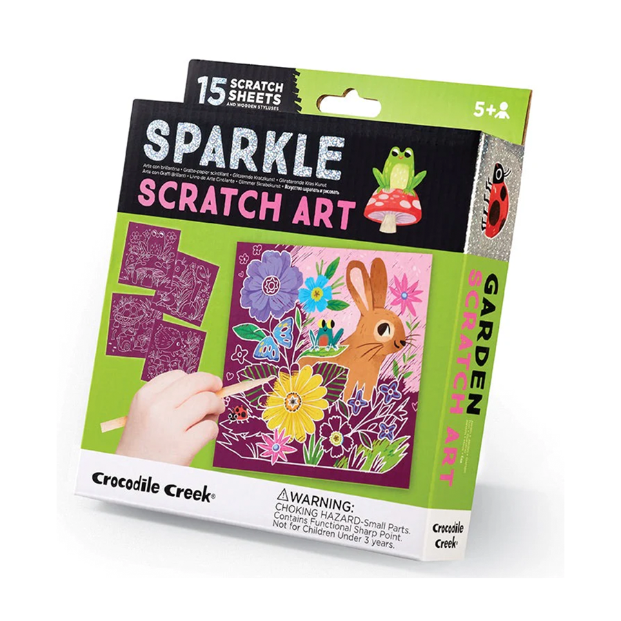 Crocodile Creek Sparkle Scratch Art - Garden