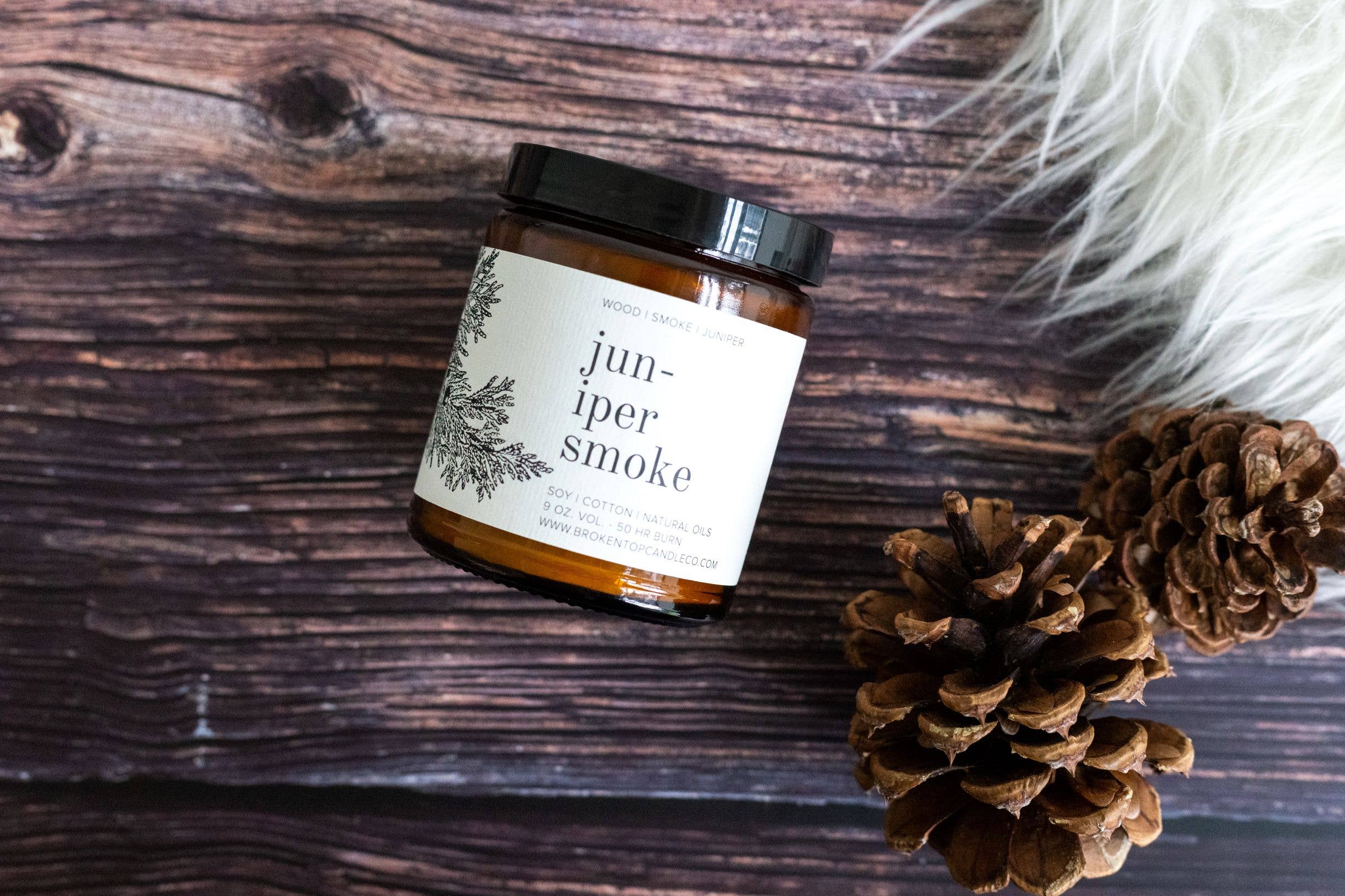 Juniper Smoke 9oz Soy Candle, photo 3 of 7