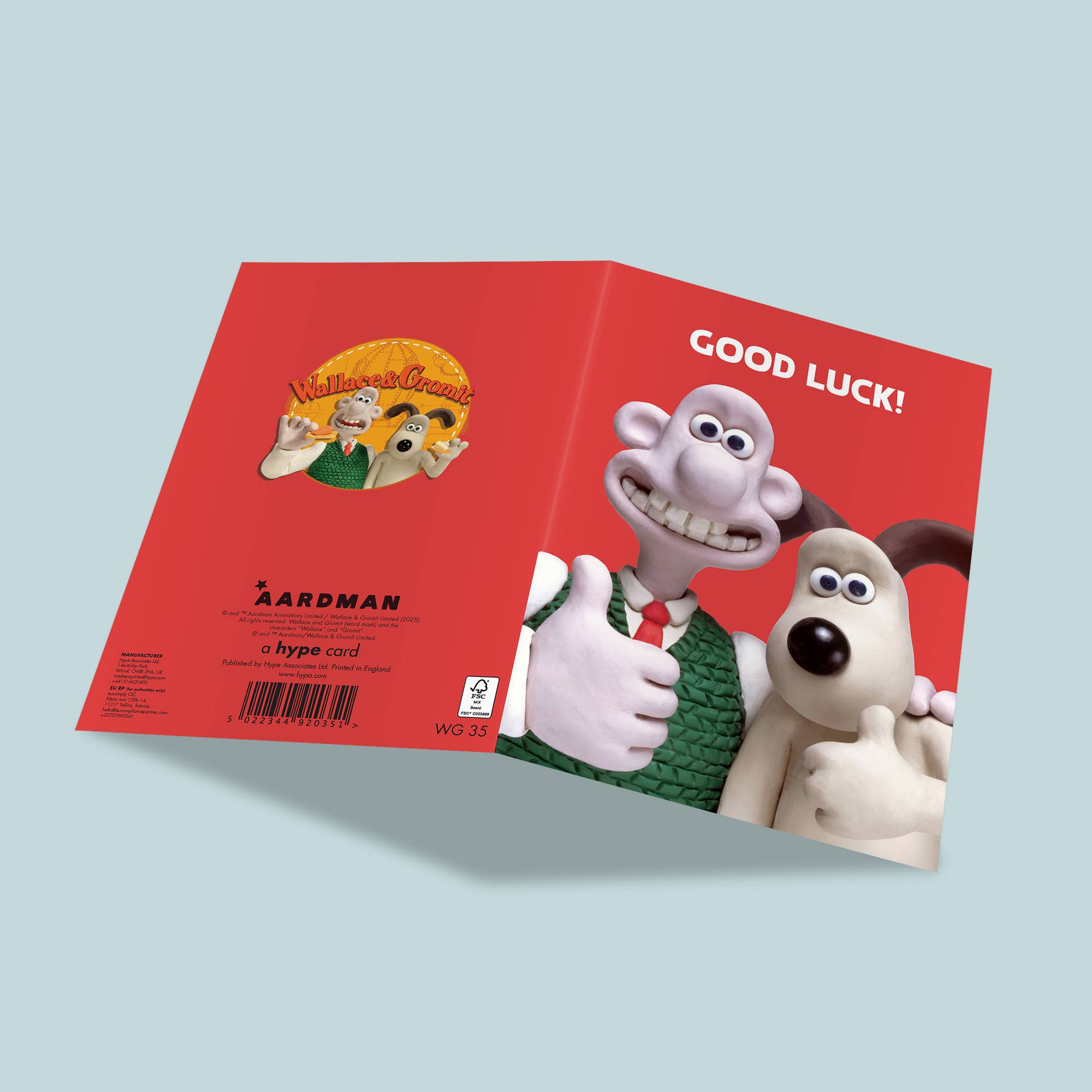 Good Luck Card | Wallace and Gromit | Thumbs Up, photo 2 of 2
