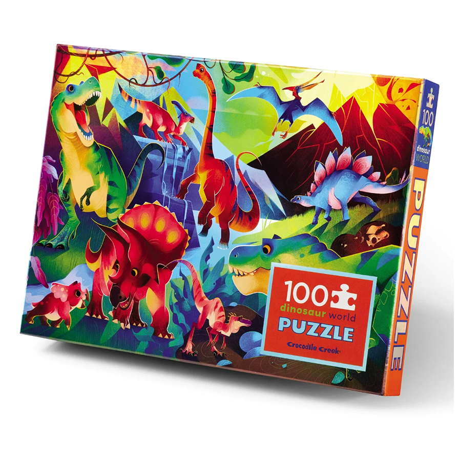 Crocodile Creek 100pc Holographic Puzzle - Dinosaur World