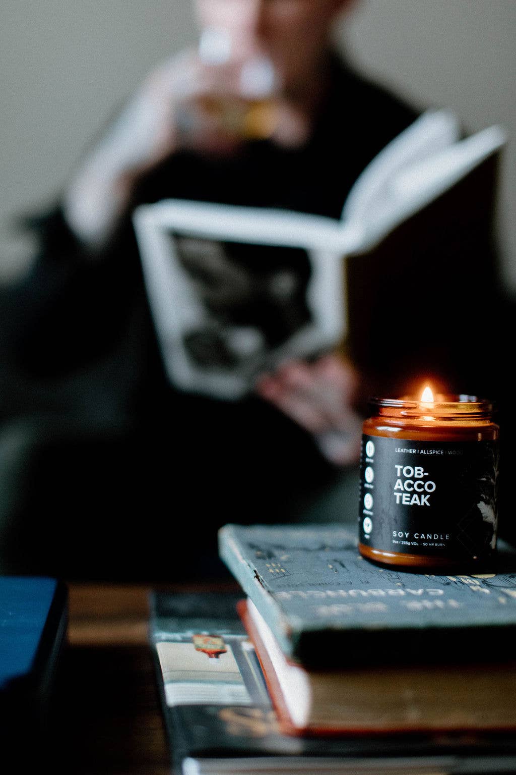 Tobacco Teak 9oz Soy Candle, photo 3 of 8