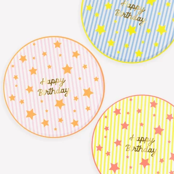 Bright Star Happy Birthday Dinner Plates, photo 1 of 5