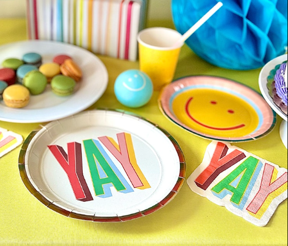 Yay Typography Large Disposable Plates, photo 2 of 2