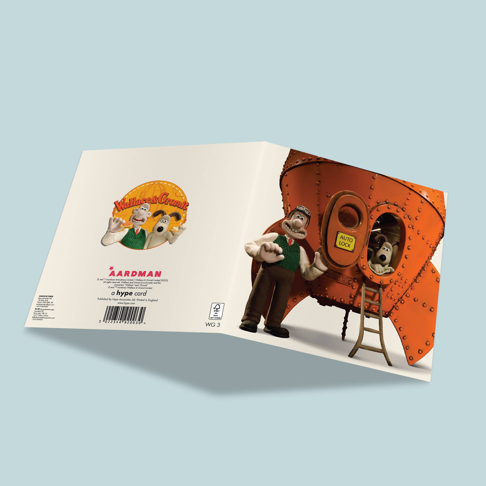 Square Greeting Card | Wallace and Gromit | Rocket, photo 2 of 2
