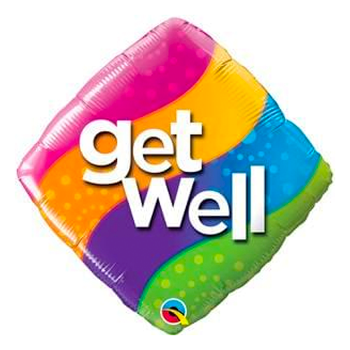 CTI Folienballon 'Get Well Soon' Stern – 43,2 Cm, Mehrfarbig, Mit Selbstdichtungsventil