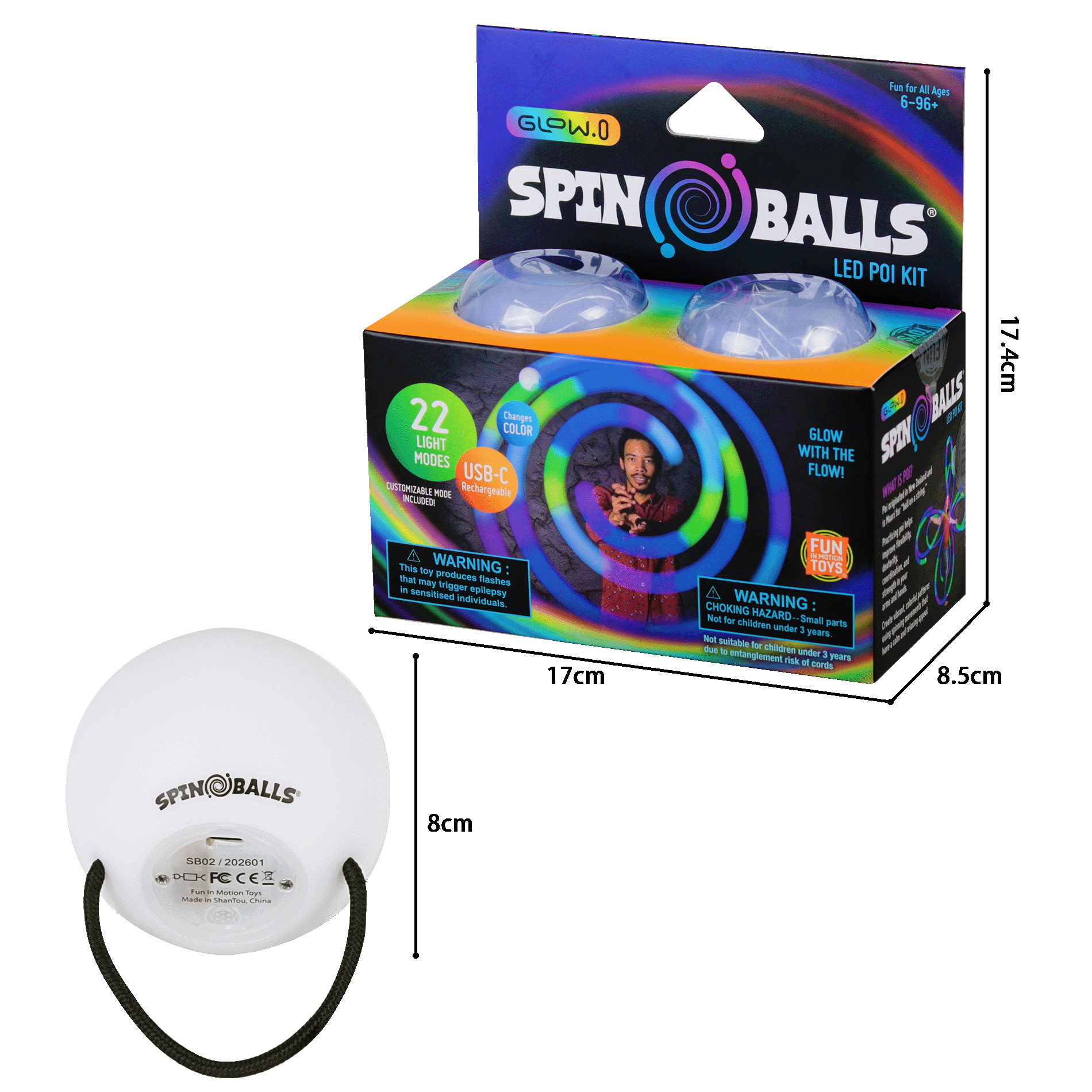 Glow.0 LED Spinballs - Poi Balls, photo 4 of 7