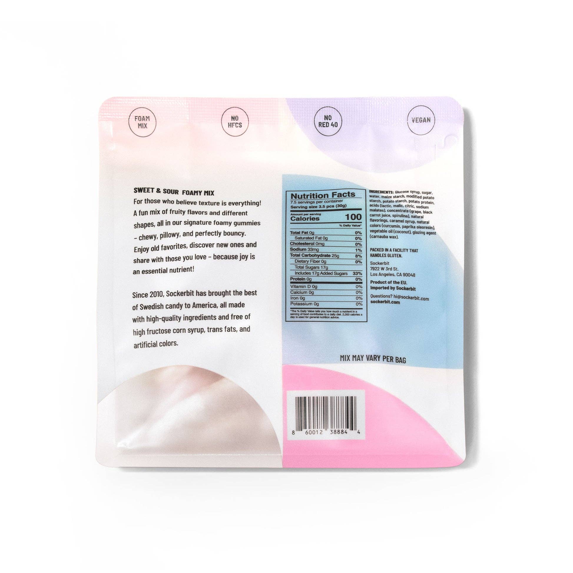 Sockerbit FOAMY Gummy Mix Swedish Candy Bag (Sweet & Sour) 8oz, photo 2 of 2