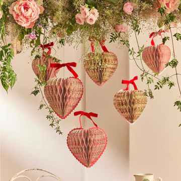 Liberty 3 Honeycomb Heart Decorations, photo 2 of 2