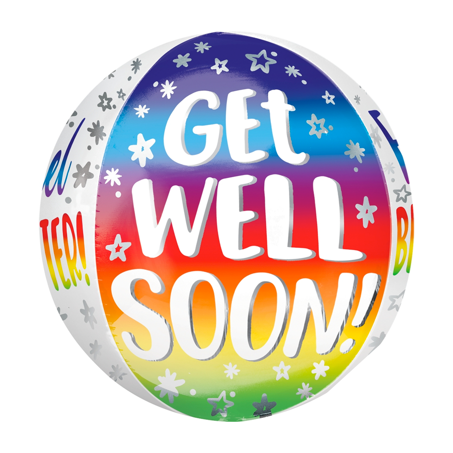 16in Get Well Soon Stars Orbz Balloon