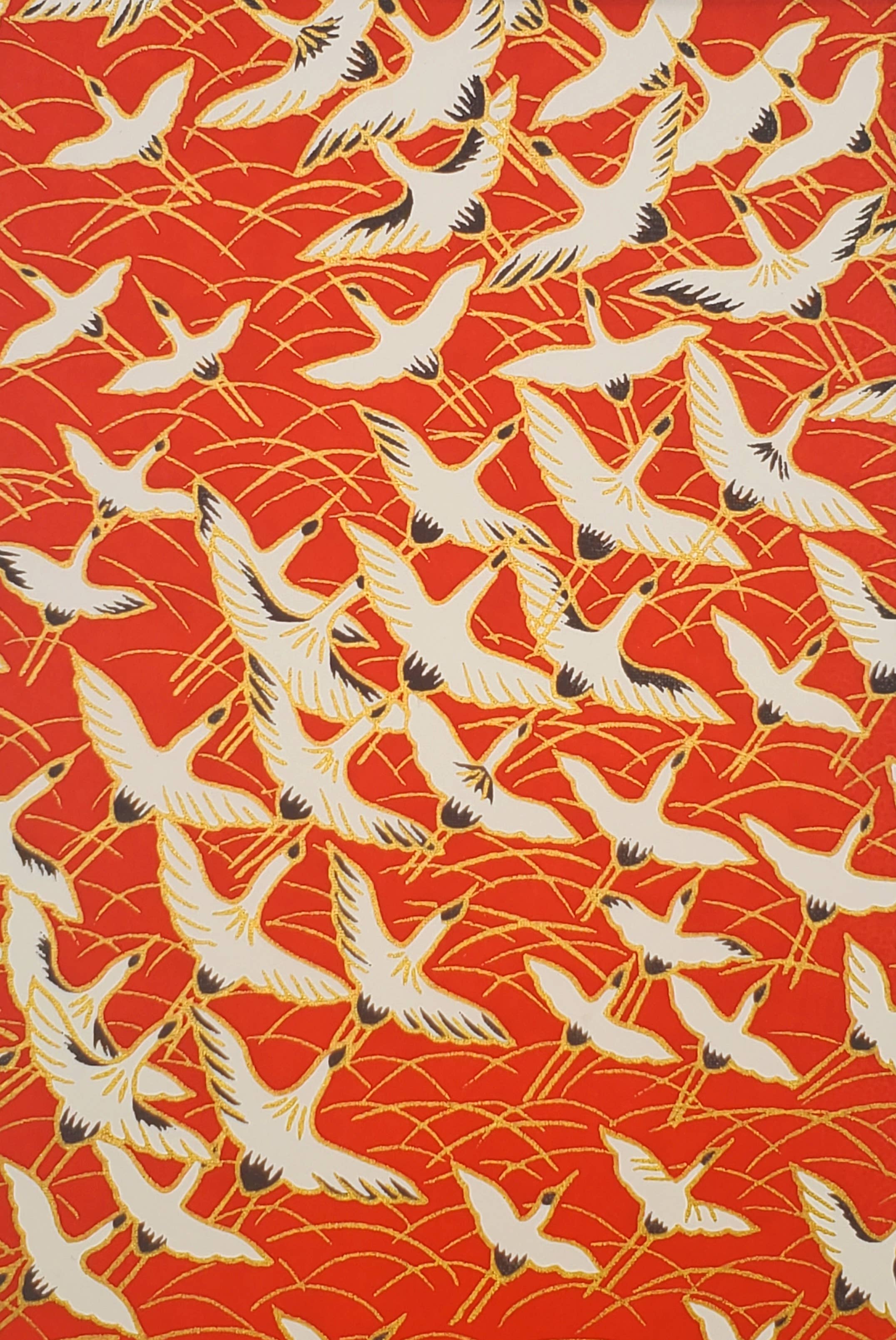 Yuzenshi: Flying Cranes On Red