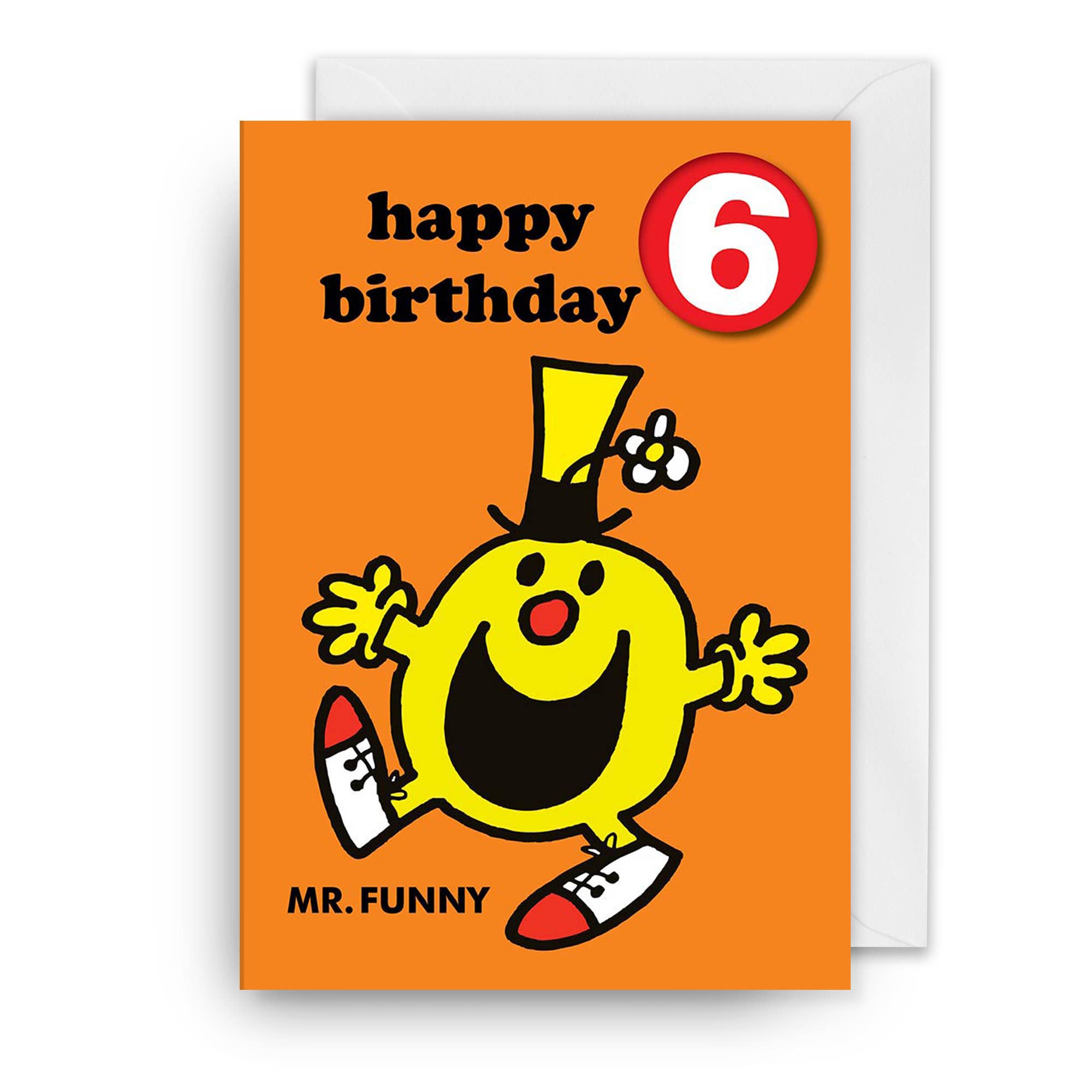 Birthday Badge Card | Mr. Funny | 6 Year Old | Mr. Men, photo 1 of 2