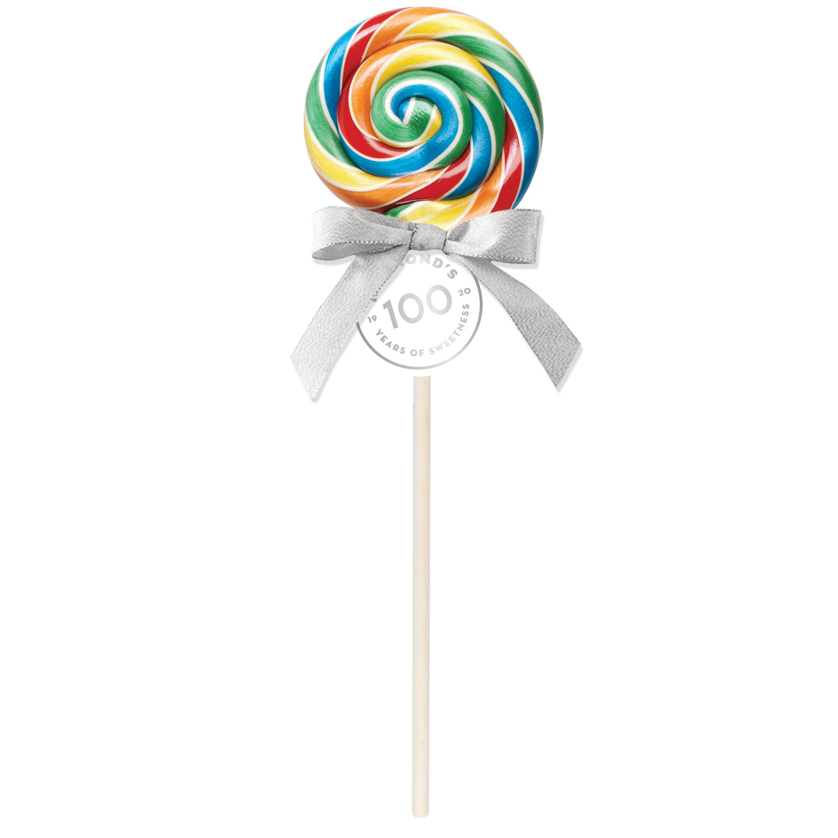 Handmade Lollipop w/ Bow - Rainbow Blast Fruit Punch - 2 oz, photo 1 of 5