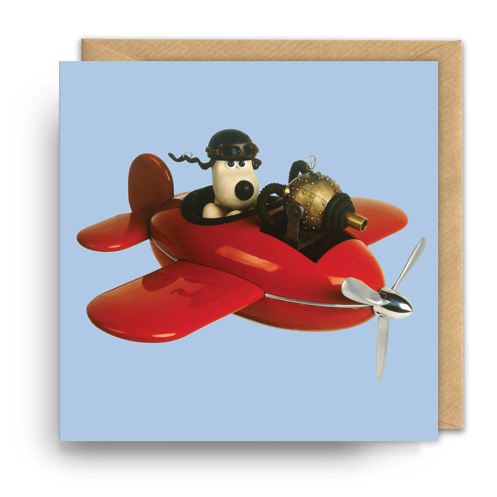 Square Greeting Card | Wallace and Gromit | Red Plane, photo 1 of 2
