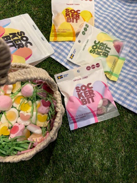 Sockerbit Flowers & Bunnies Swedish Candy Bag 2.8oz Easter, photo 3 of 3