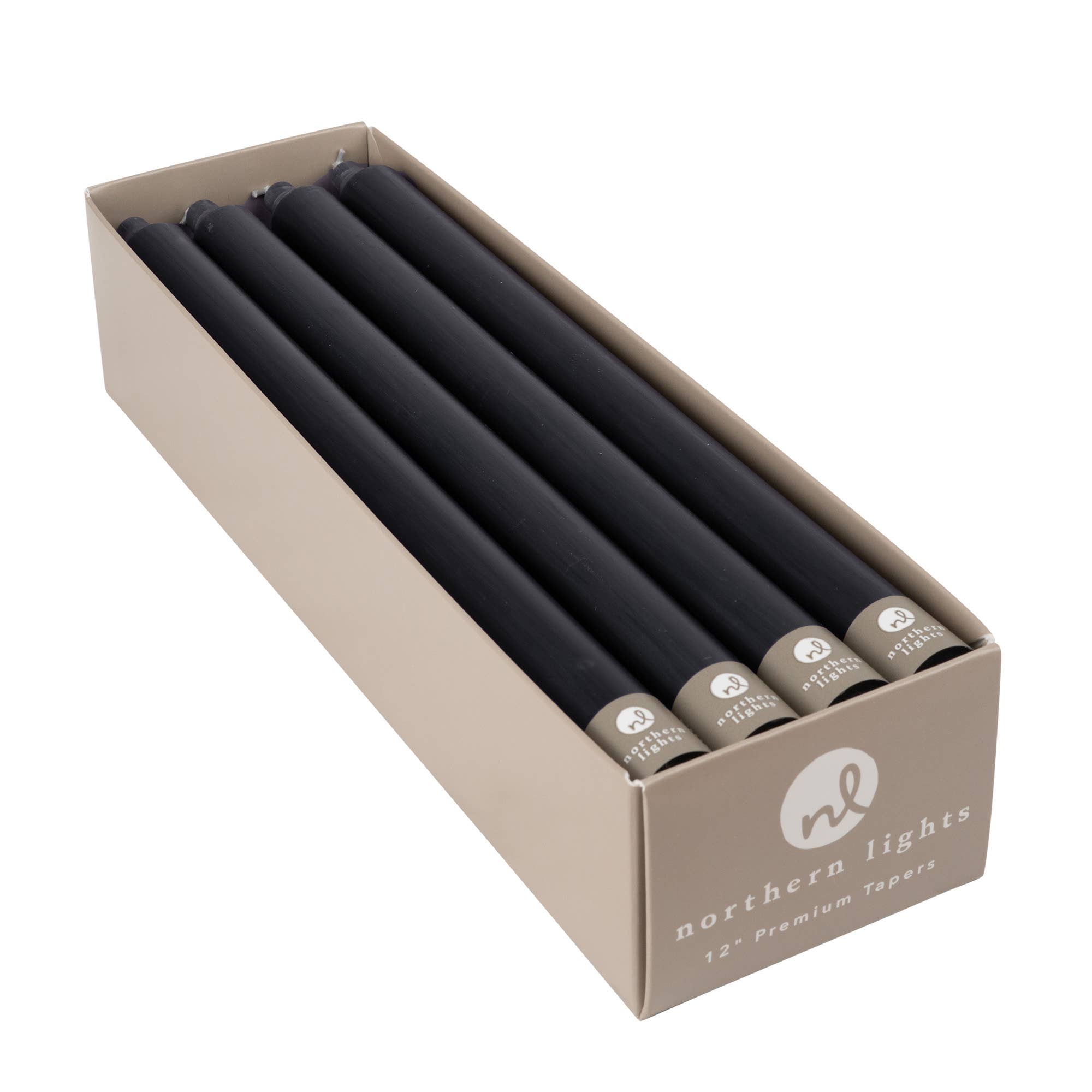 12" Taper Candles - 12pc Box: Graphite, photo 1 of 8