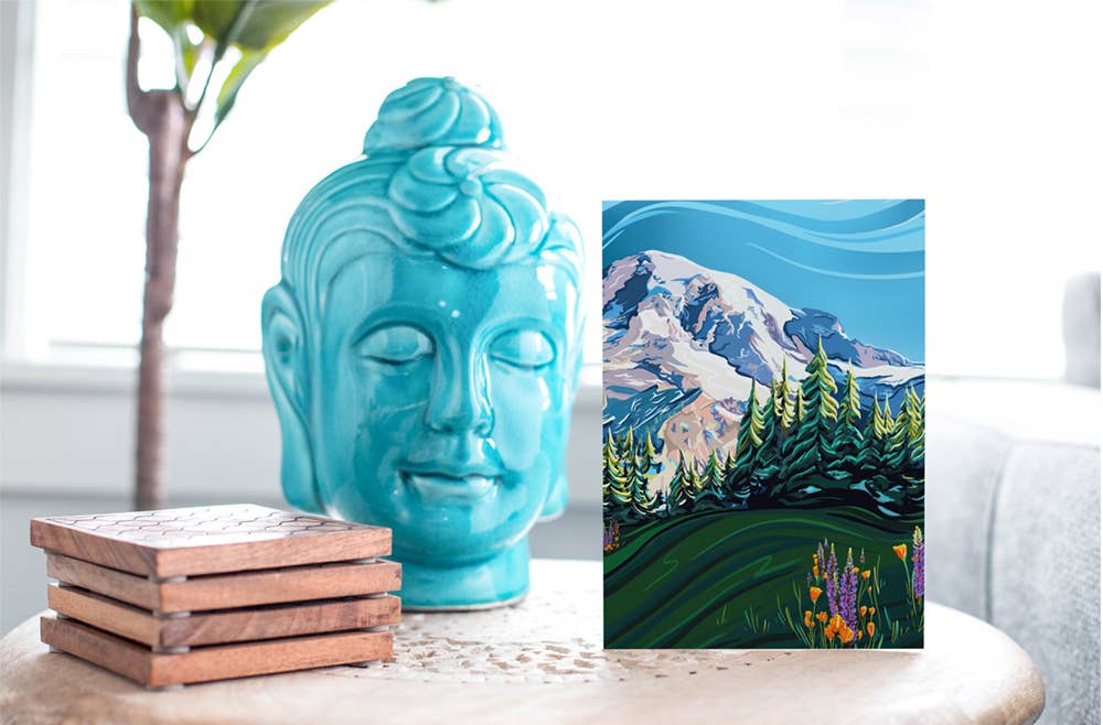 Mount Rainier and Wildflowers Greeting Card - A2 & A7: A7, photo 4 of 6