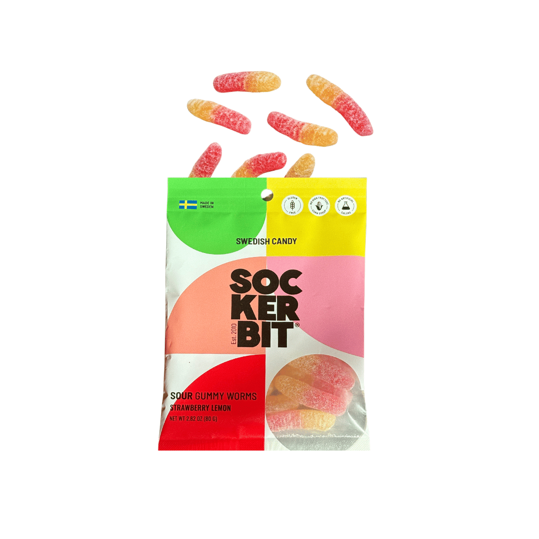 Sour Gummy Worms Swedish Candy Bag 2.8oz, photo 3 of 3
