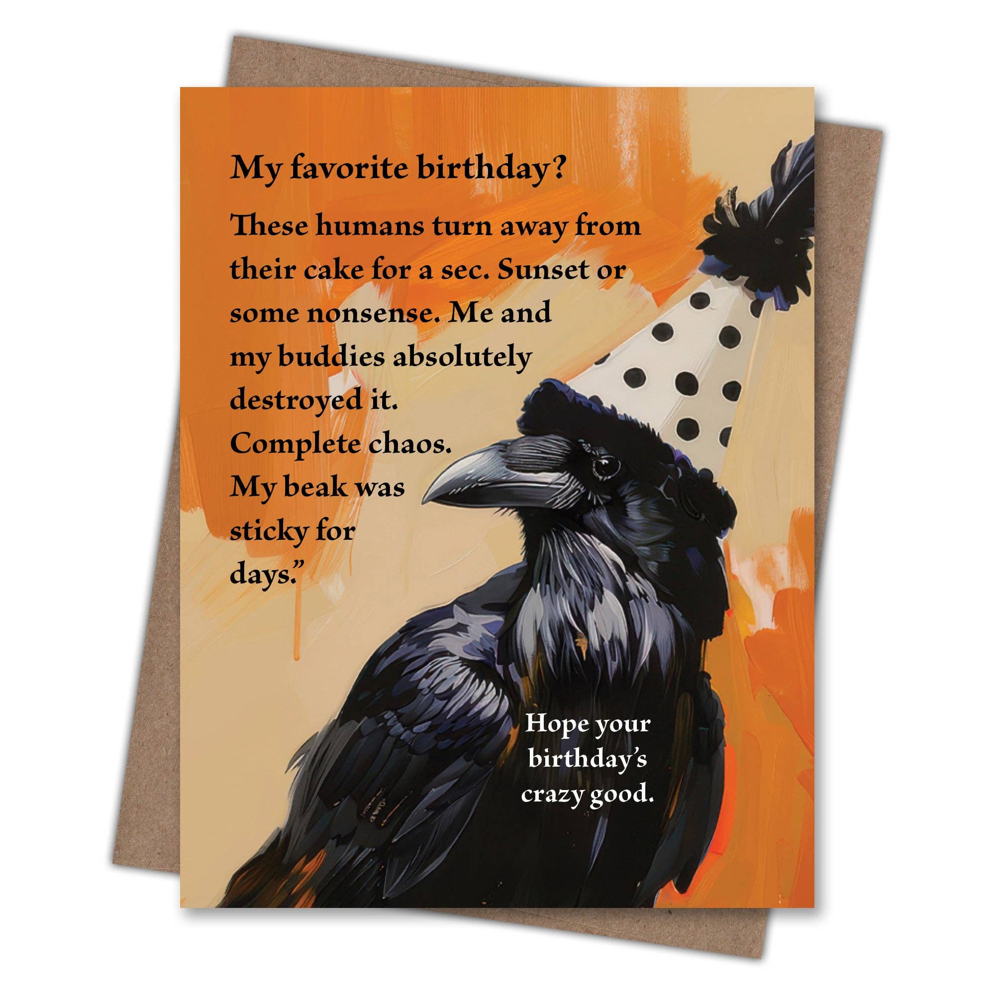 Waterknot Raven Recycled Birthday Card, photo 2 of 3