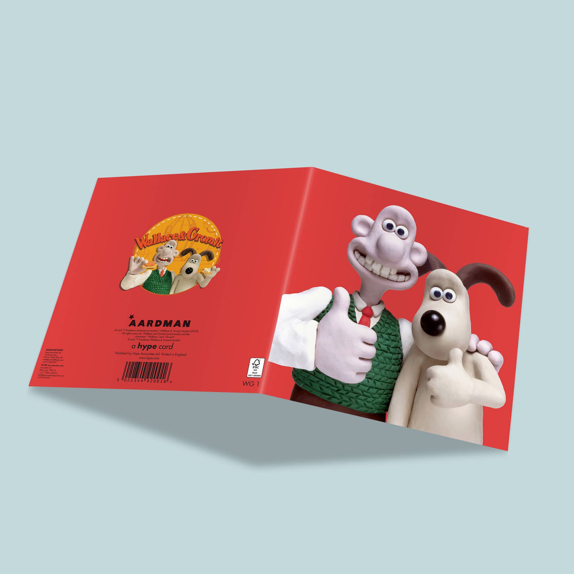 Square Greeting Card | Wallace and Gromit | Thumbs Up, photo 2 of 2