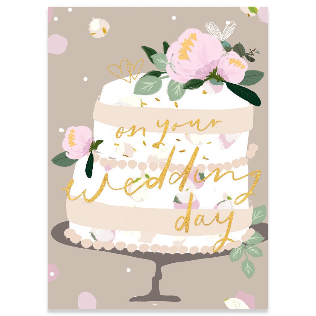 WEDDING CAKE WEDDING GREETING CARD 4.5 x 6.25"