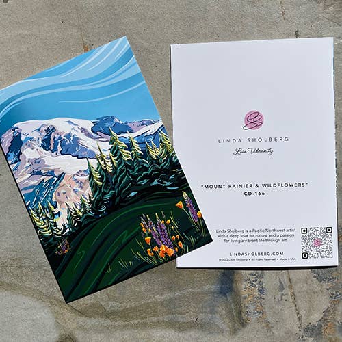 Mount Rainier and Wildflowers Greeting Card - A2 & A7: A7, photo 3 of 6