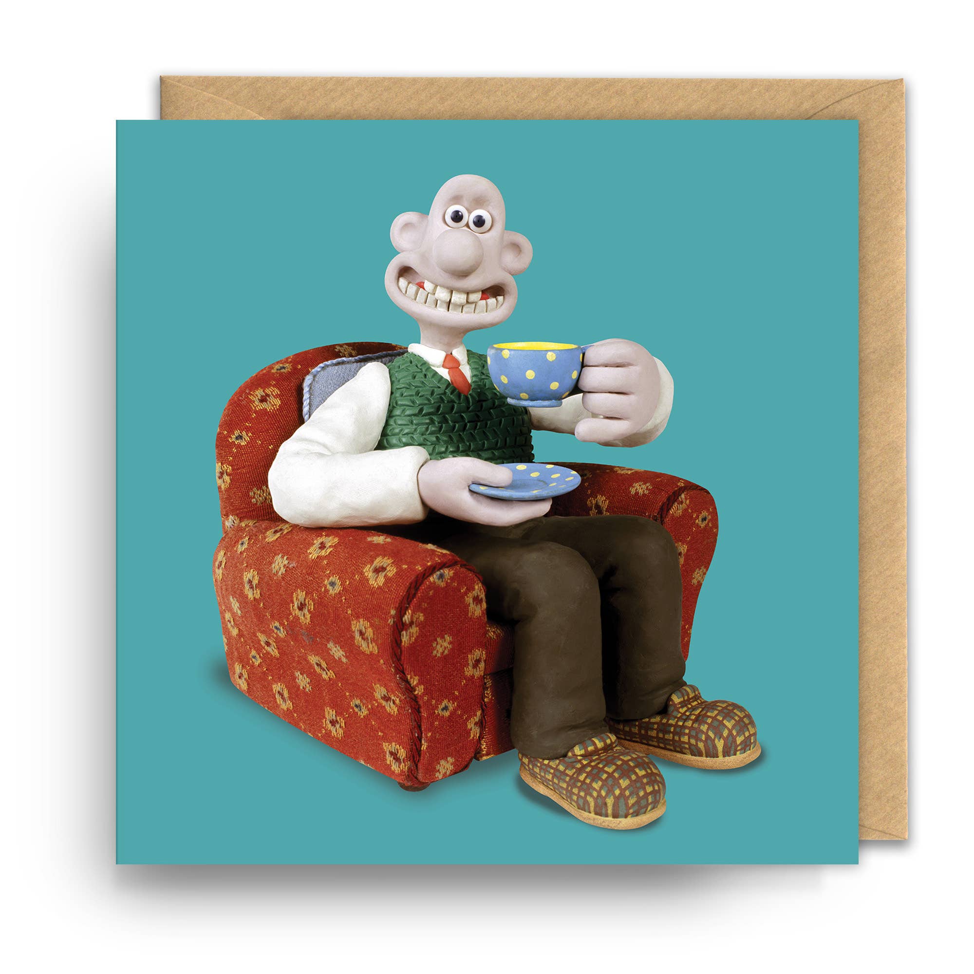 Square Greeting Card | Wallace and Gromit | Cup of Tea, photo 1 of 2