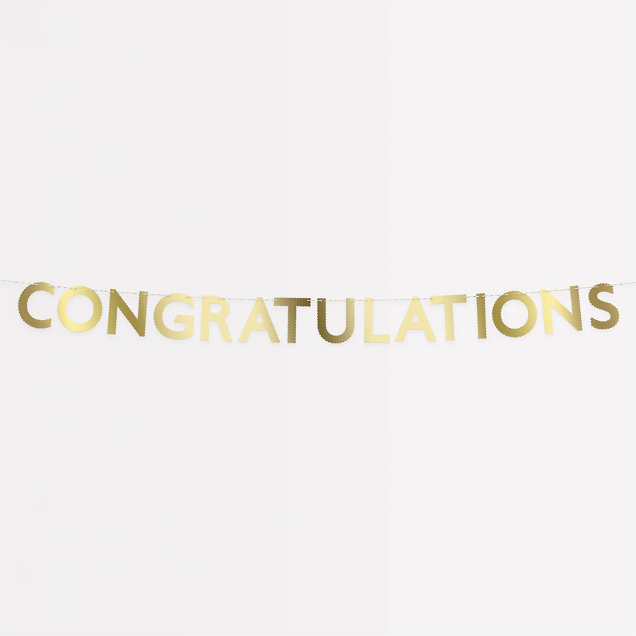 Meri Meri Gold Scallop Congratulations Garland