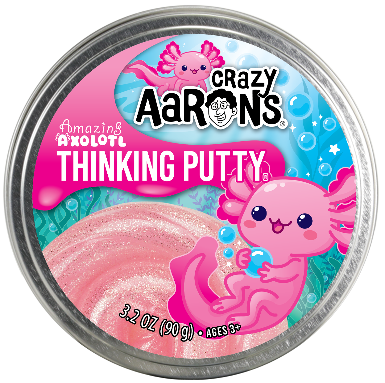 Amazing Axolotl - Full Size 4" Thinking Putty Tin, photo 2 of 3