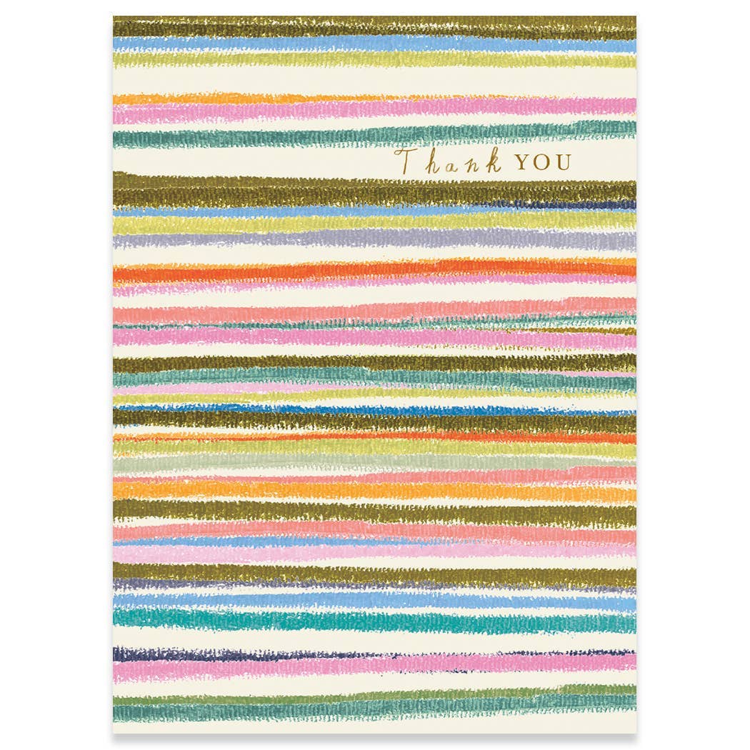 STRIPES THANK YOU GREETING CARD 4.5 x 6.25"