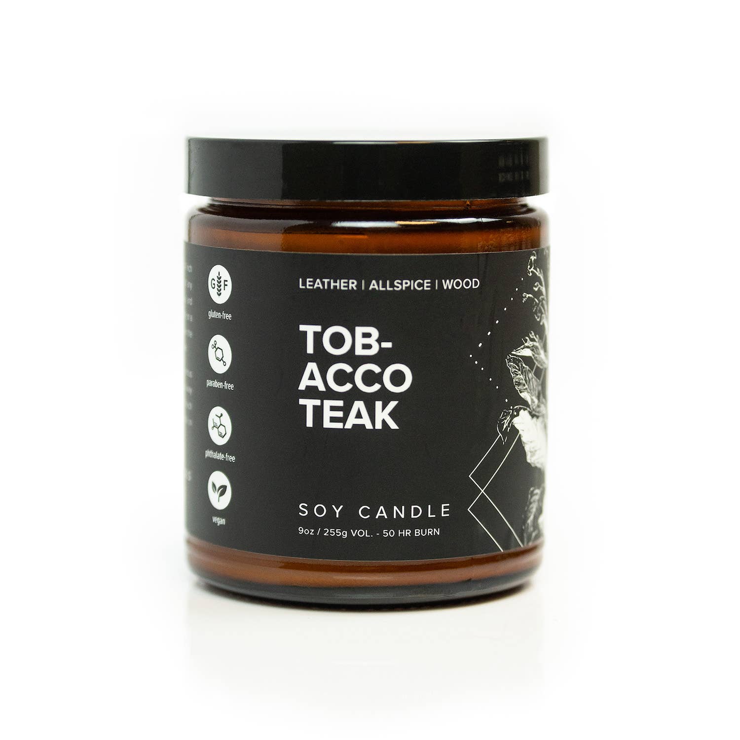 Tobacco Teak 9oz Soy Candle, photo 1 of 8