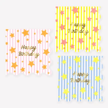 Bright Star Happy Birthday Small Napkin, photo 1 of 4