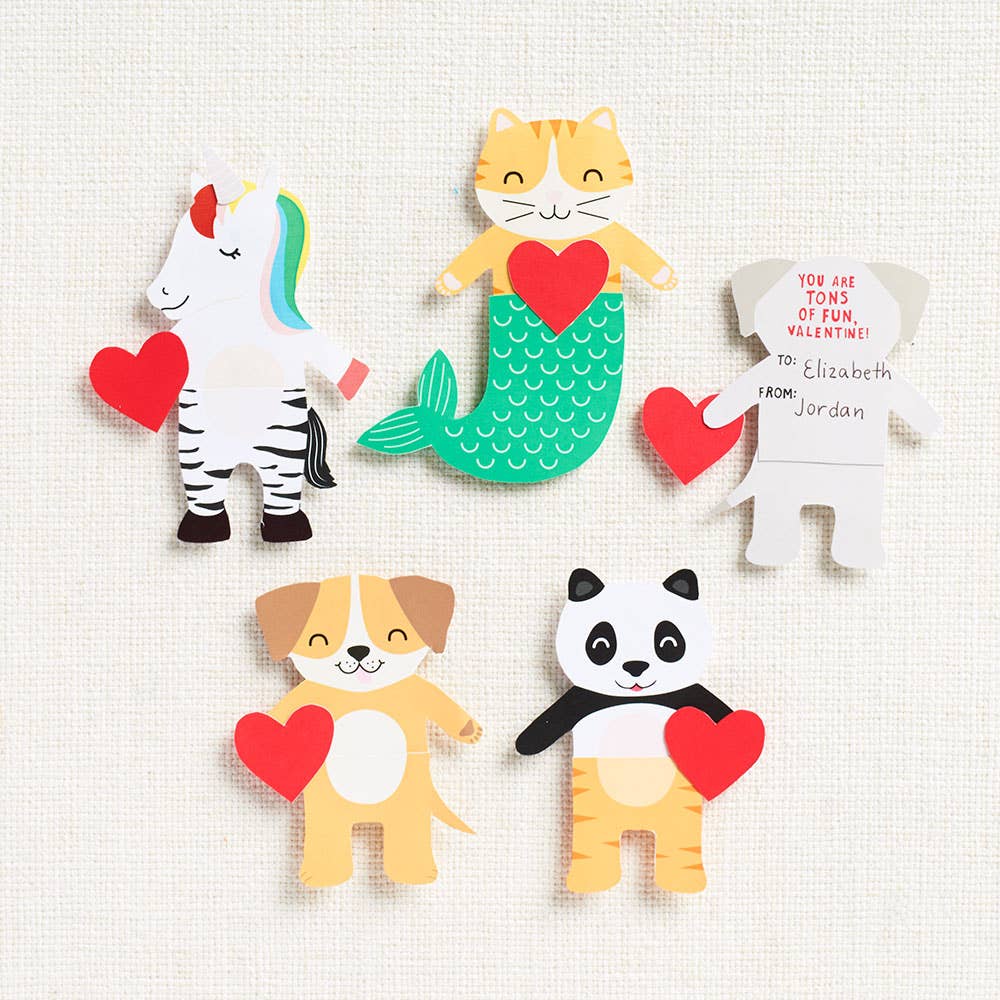 Mix & Match Critter Valentine's Day Card Kit
