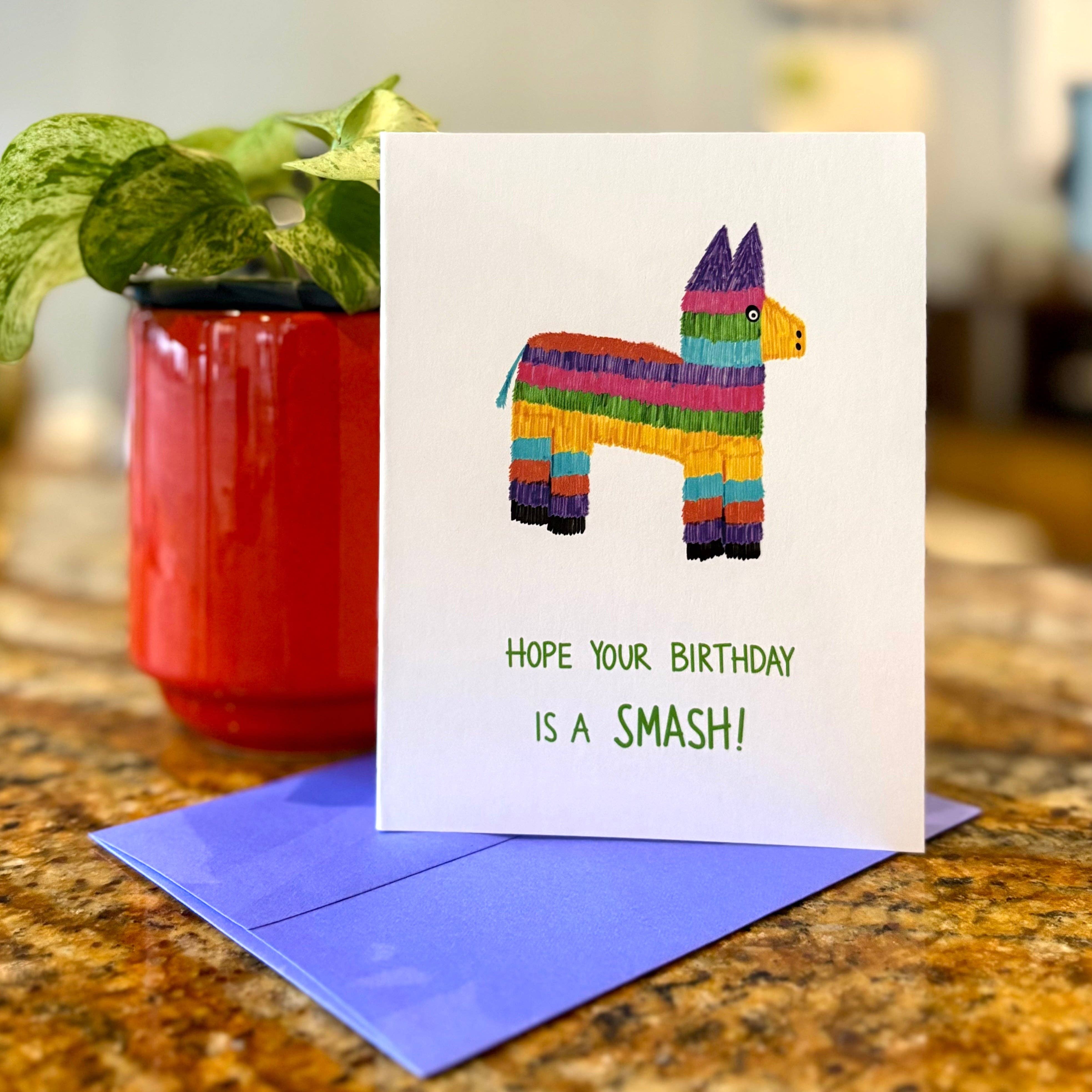 Hope Your Birthday is a Smash Funny Birthday Card | A2, photo 2 of 2