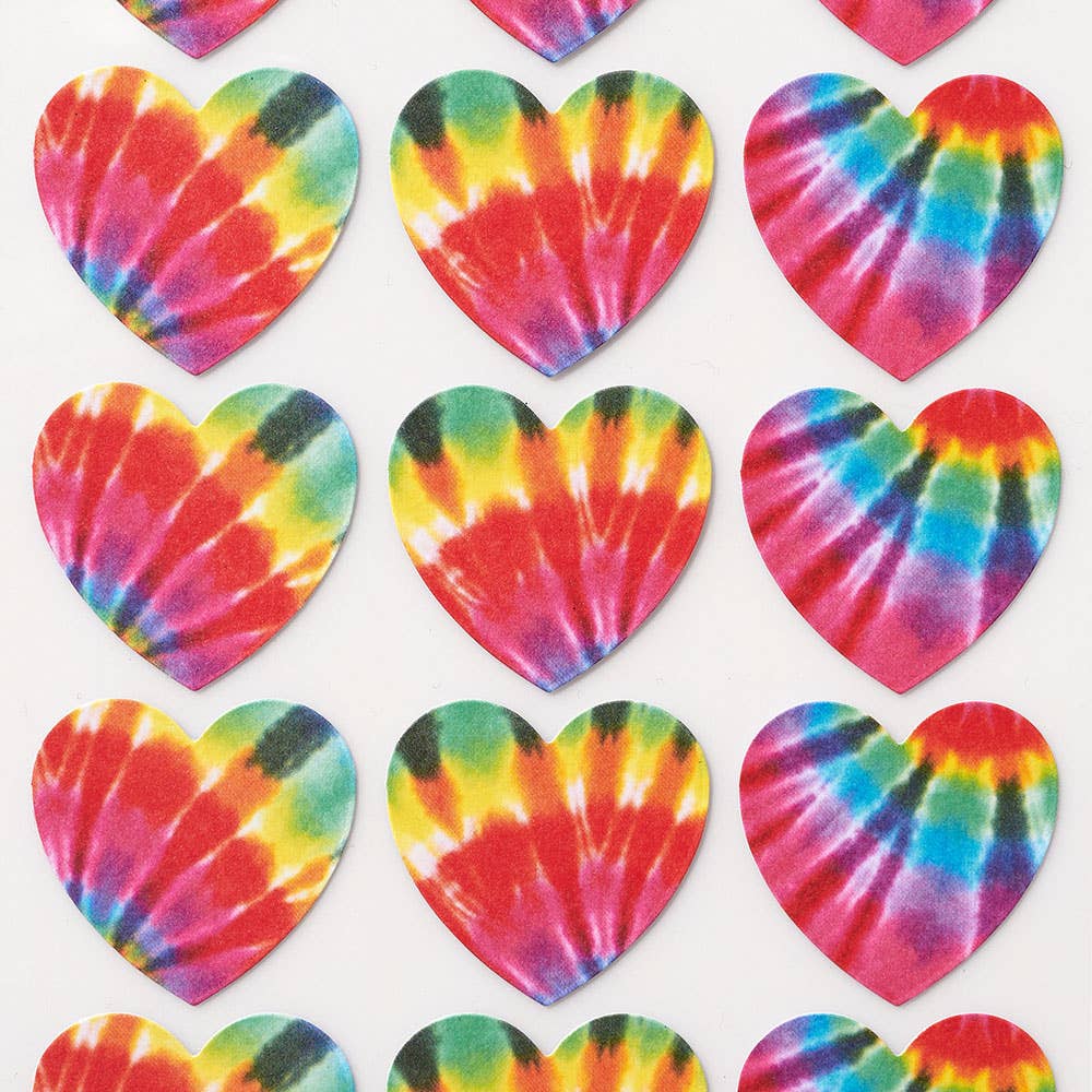 Tie Dye Heart Stickers