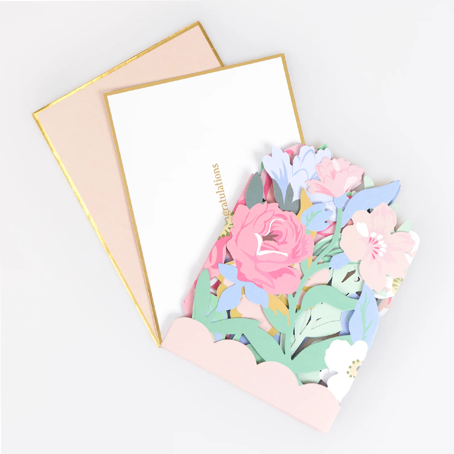 Meri Meri Floral Congratulations Concertina Card, photo 2 of 2