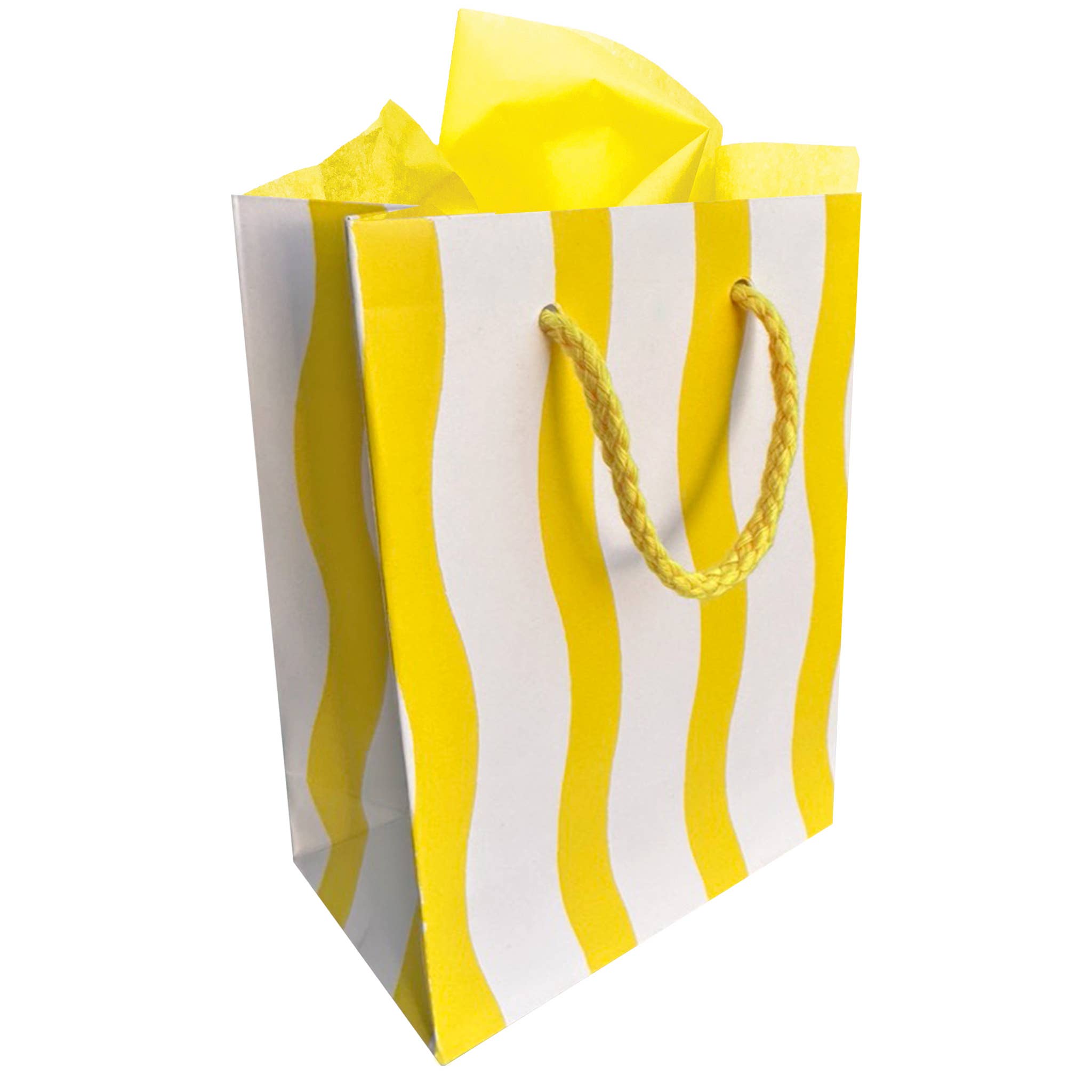 Yellow Fussy Stripe Small Gift Bag, photo 1 of 2