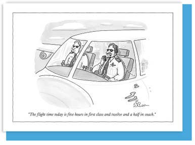 FLIGHT TIME TODAY - 5x7" NYer CARTOON CARD