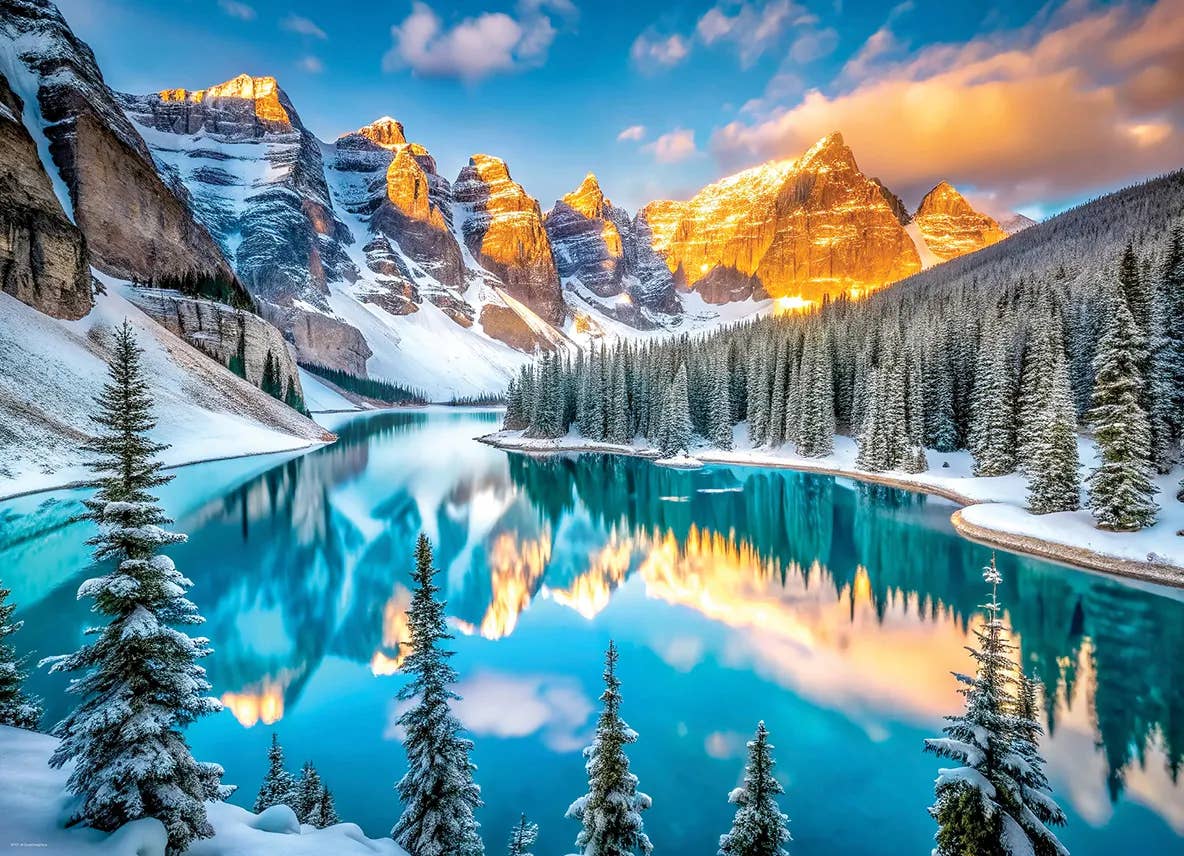 Lake Morraine in Winter 1000pc Puzzle, photo 2 of 4