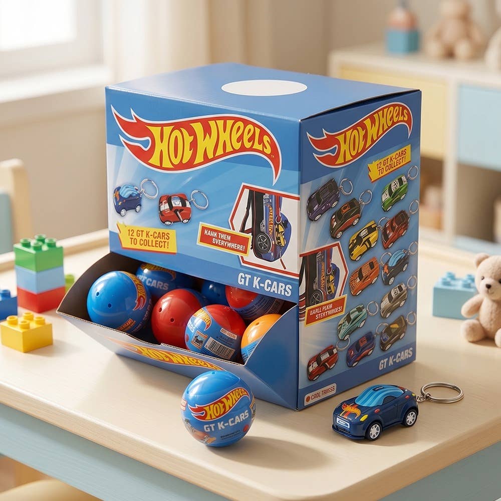 Hot Wheels Pull-Back Car Mystery Keychain Collection, photo 1 of 6