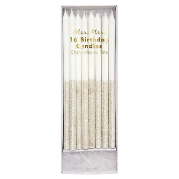 Silver Dipped Glitter Candles