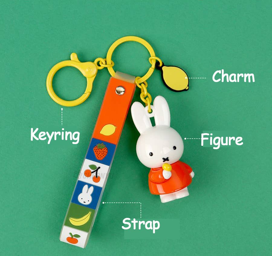 Miffy Figure Keyring & Charm – Pastel & Fruits Random: Pastel, photo 7 of 8