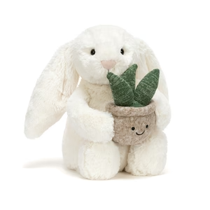 Jellycat Cream Bunny with Plant, photo 2 of 3
