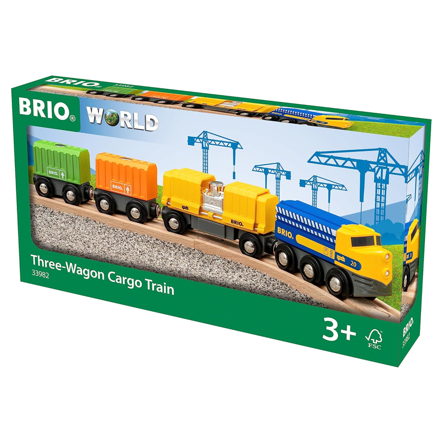 BRIO World Three-Wagon Cargo Train