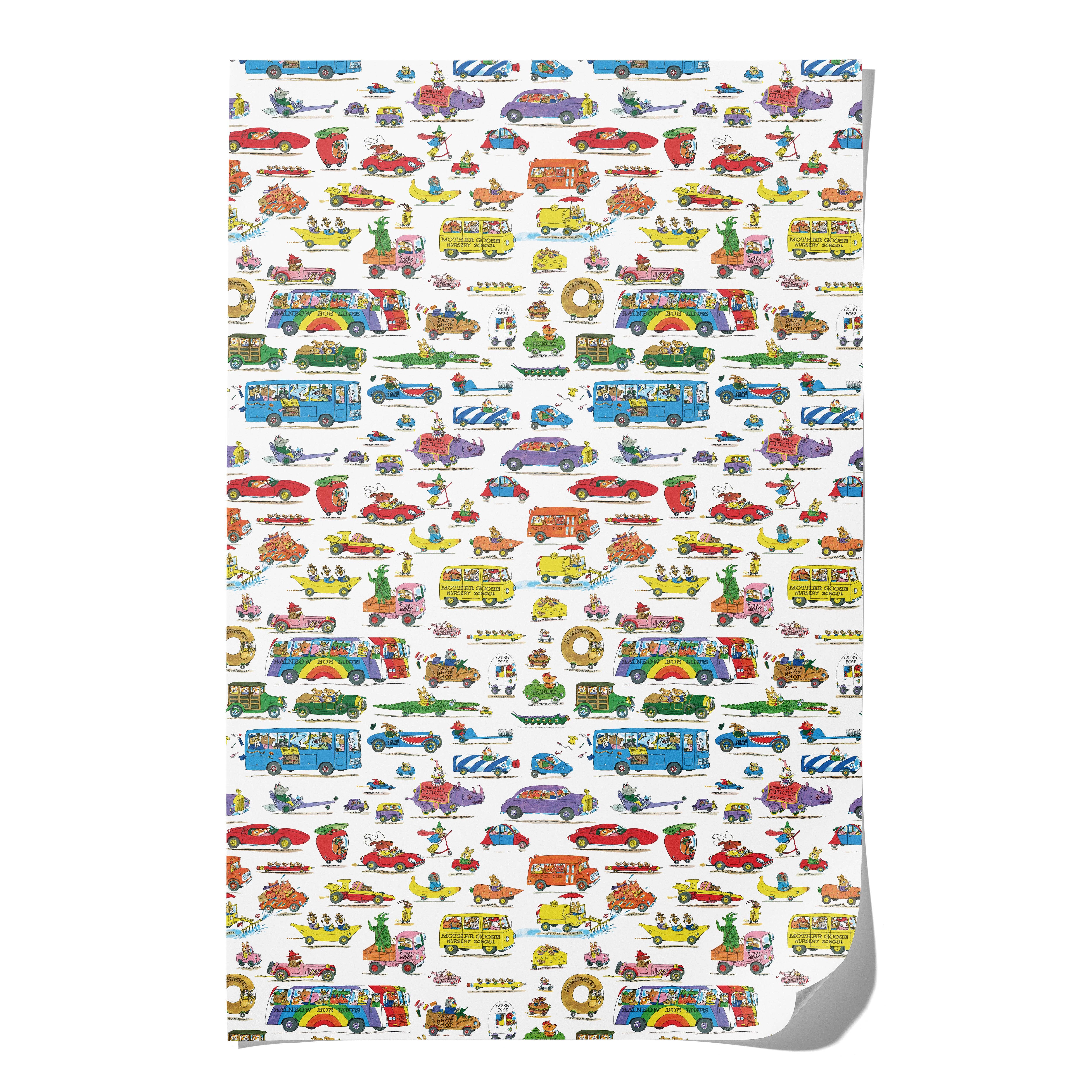 Richard Scarry Busytown Cars wrapping paper: Single, photo 3 of 3