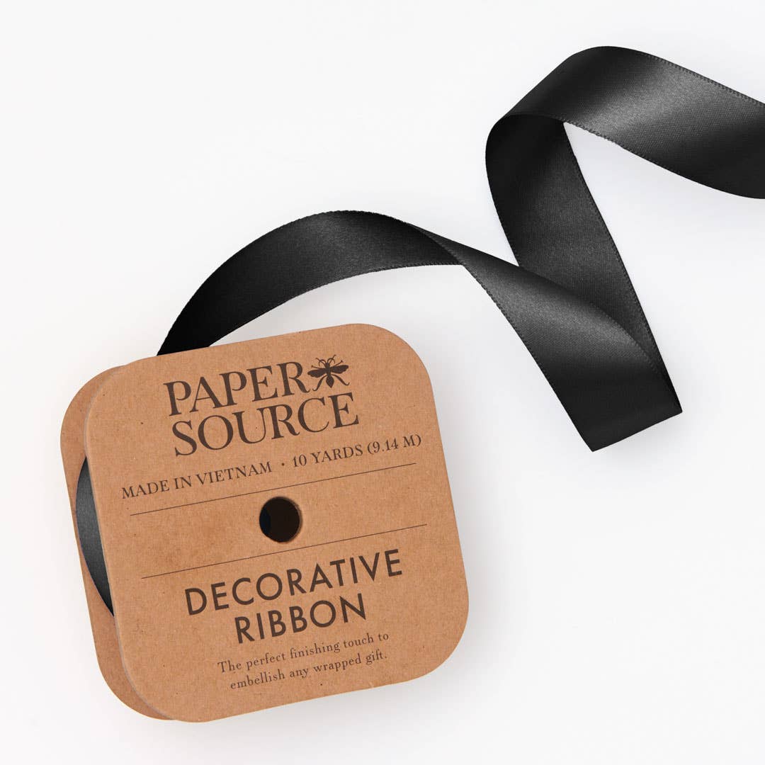 Satin Ribbon 1" Width: Black, photo 1 of 8