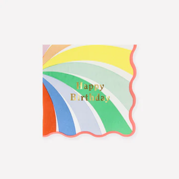 Meri Meri Rainbow Swirl Happy Birthday SM Napkins