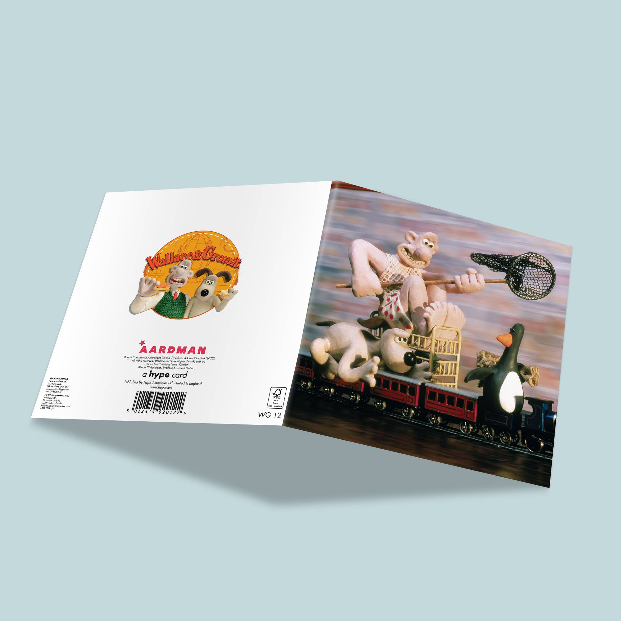 Square Greeting Card | Wallace and Gromit | Chasing Penguin, photo 2 of 2